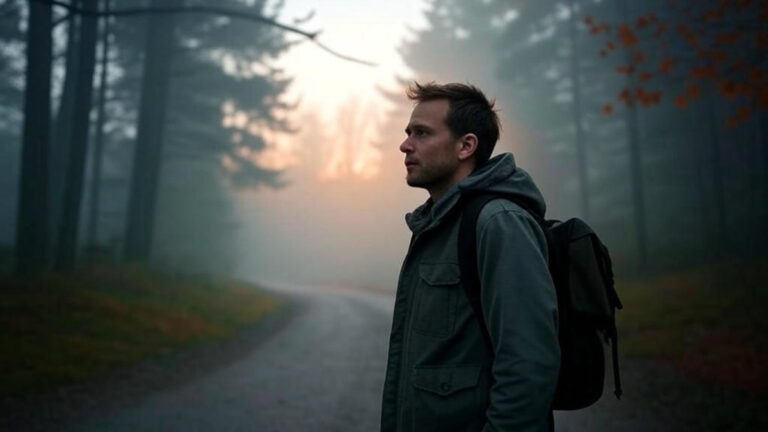 man on road in fog representing spiritual warning signs