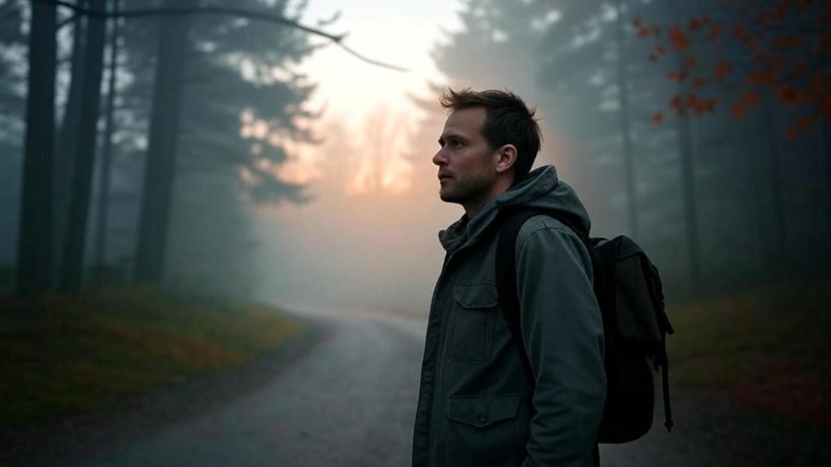 man on road in fog representing spiritual warning signs